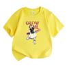 Kids Boys Girls 100% Cotton Crew Neck Short Sleeve T-shirt, Stylish Glow Girl Printed Casual Soft Breathable Tees for Daily Wear Summer Active Tops