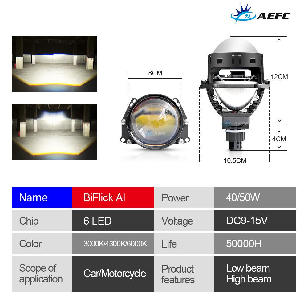 

Автомобильная светодиодная фара TIR2.5/3 дюйма Безубыточная двойная линза H4 H7 Двойная лампа Высокомощная лазерная линза high definition /HD