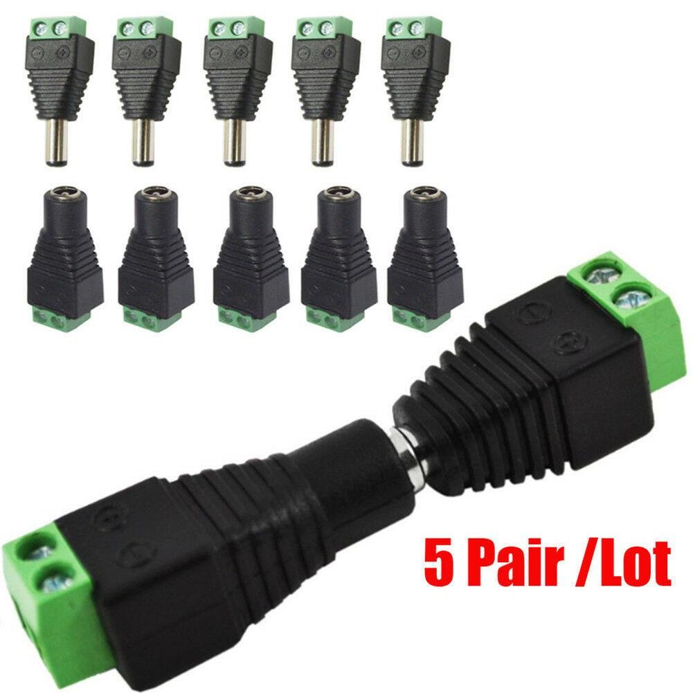 10x 2.1mm Male Female DC 12V Power Plug Socket Screw Terminal CCTV Adaptors