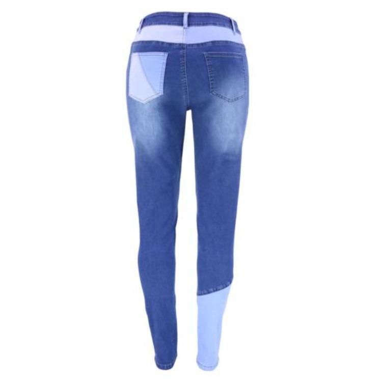 Vintage Patchwork Slim Women Jeans Bottoms