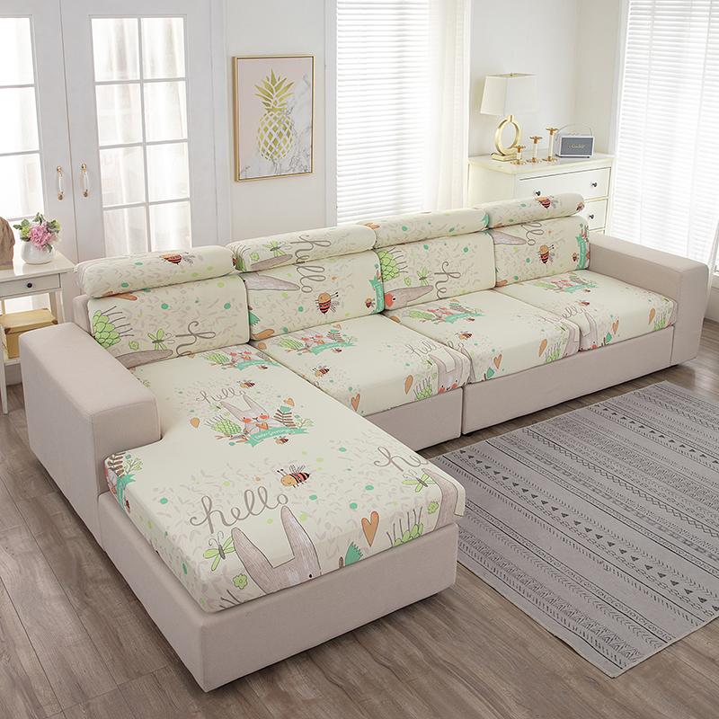 Elastic Sofa Seat Cushion Cover Pet Kids Furniture Protector Stretch Chair Cover Washable Removable Slipcover 1/2/3/4 Seater