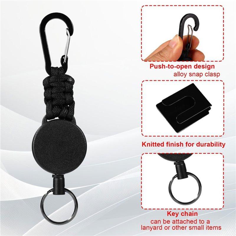 SHGO-Portable Telescopic Rope Key Hanging Ring, 1 Set Anti-Loss, Design For Office And For Outdoor Use