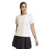 Adidas KPT87 Short Sleeve Tennis Club Crystal Size Small Women's T-Shirt, Sand/White (JC5833),