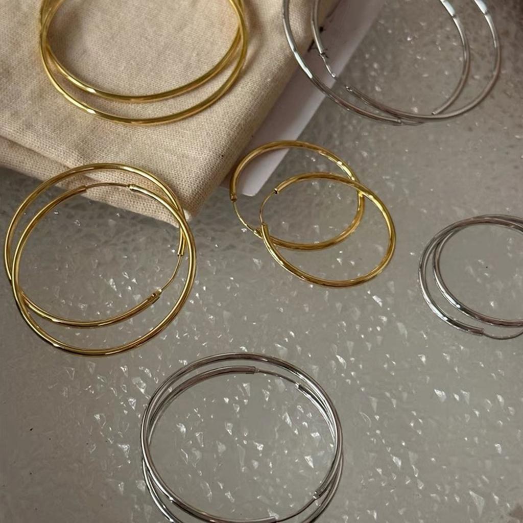 Stainless Steel Round Earrings Elegant Cartilage Huggie Hoop Earring Lightweight Geometric Ear Rings Women Accessories