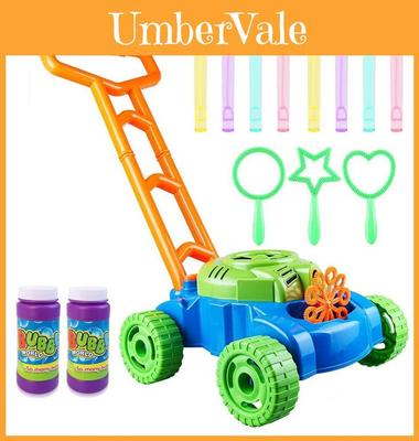 Electric Bubble Machine Push Cart Colorful Outdoor Toy For Kids With Sensory Features