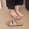 Fashion Flat Cool Slippers Women's Summer New Outward Wear Round Toe Open Toe Versatile Soft Sole Non-slip Beach Flip Slippers