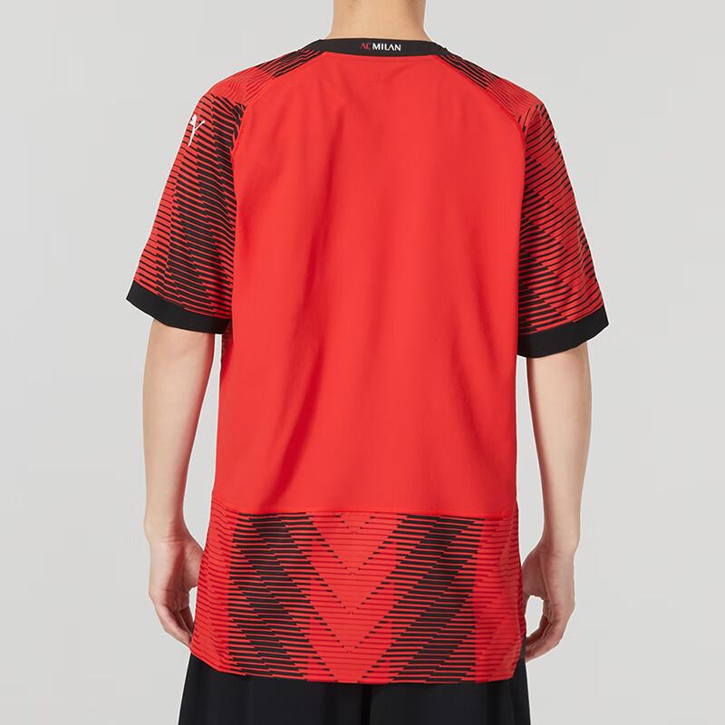 PUMA Letter Logo Print V-Neck Short Sleeve Soccer Jersey Men Tops Red 770382-01