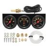 Dreifach-Anzeigen-Set 2 Zoll 52 mm Wassertemperaturanzeige 280 ℉ 3-in-1 Stromstärkemesser Öldruckmesser 100 psi Universell für 12V Autos