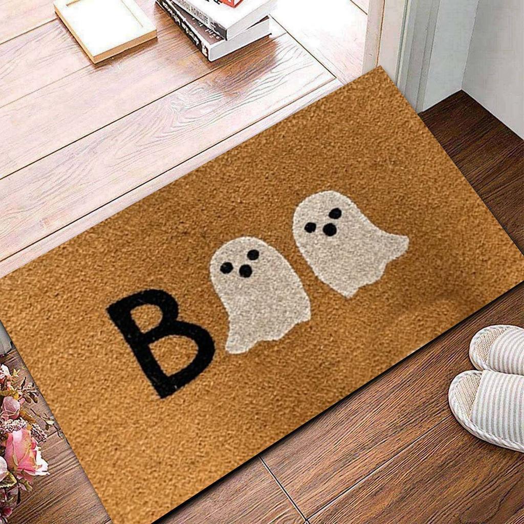 Halloween Little Ghost Carpet Decorative Door Mat Funny Horror Door Mat Nonslip Floor Rug Carpet Home Entrance Carpet