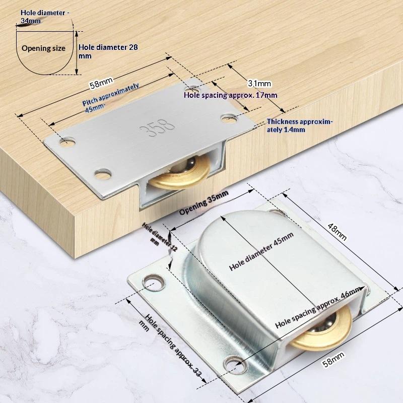 Sliding Door Wheels Pulley Rollers Stainless Steel Furniture Hardware Wardrobe Sliding Door Adjustable Wheels