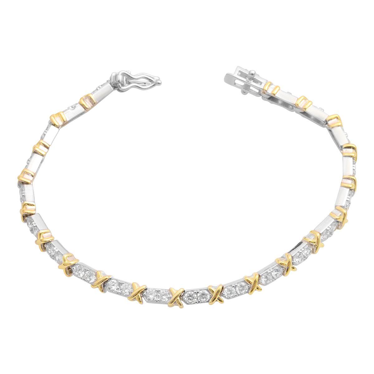 

Срібний браслет з фіанітами, вага виробу 10,3 гр (2185529) 18 білий