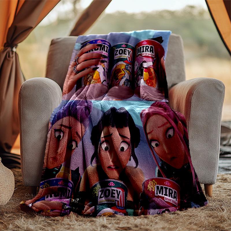 Kpop Hunter Flannel Blanket Soft Warm All-Season Throw, Design for Camping, Car Travel, Hiking Sofa, Bed, Office Perfect Gift for Parties