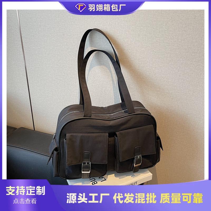 New handbag large capacity nylon cloth bag women's tote bag solid color multi-bag underarm shoulder bag