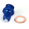 JFG RACING M10 x 1.25 Magnetic Oil Drain Plug Bolt with Sealing Washer for YZ125/125X/250F/250FX/450F/450FX WR250F/450F DRZ400S/E/SM Dirt Bike Blue