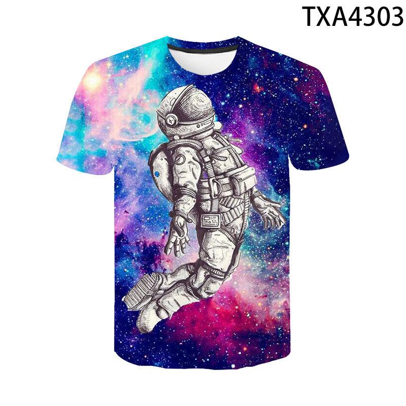 Astronaut Space Milky Way Universe 3D Printed T Shirts Casual Men Women Children Fashion Boy Girl Kids Streetwear Cotton Tops