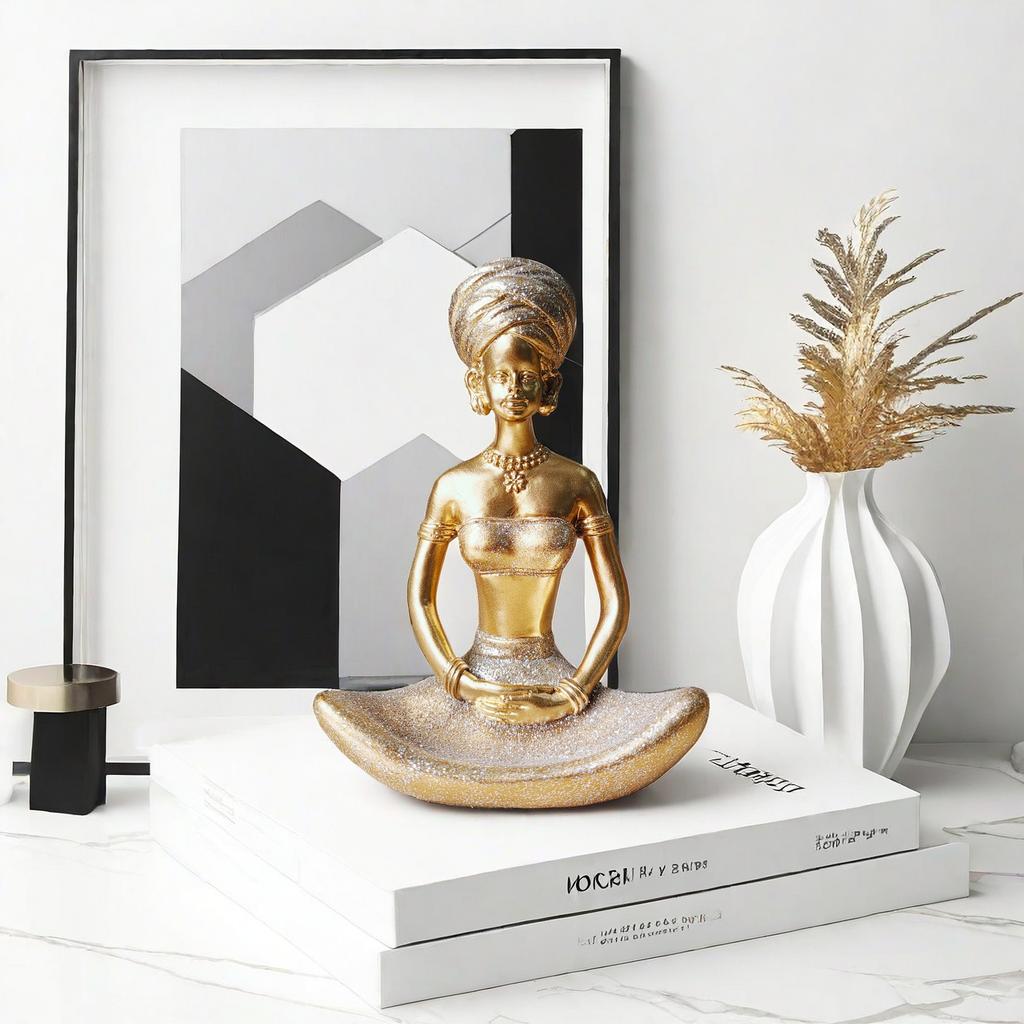 Simple Abstract Home Yoga Studio Scene Decoration Resin Craft Yoga Ornaments Gift Ornaments Wedding Room Ornaments