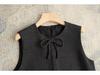 2025 Women's Plus Size French Style Bow Sleeveless Dress for Autumn/Winter