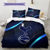 Tottenham Hotspur FC Pattern Bedding Home Decoration Birthday Gift (1 * Duvet Cover + 2 * Pillowcase, Without Core)