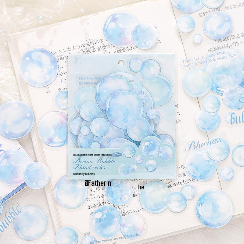 Dream Bubble Island PET Stickers: Colorful Bubble Painting for Journals & DIY Collages