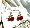 DIY Fresh Sweet Cherry Enamel Stud Earrings for Women