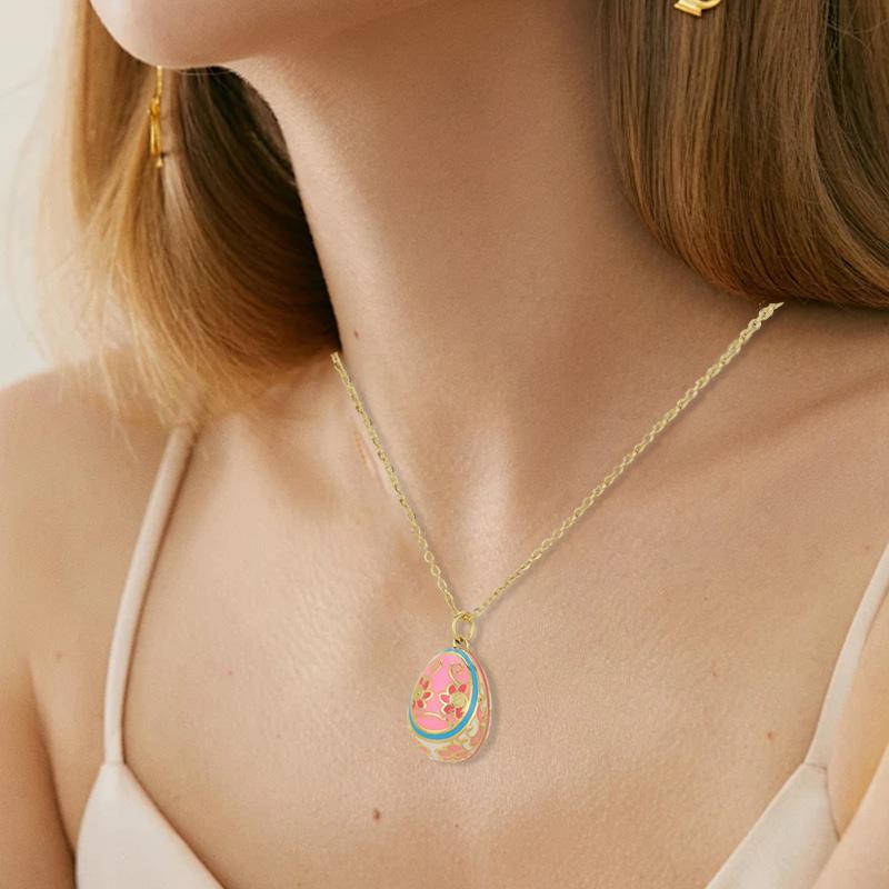 1Pc Clavicle Chain Niche Water Droplet Pendant Exquisite Pendant Necklace Gift Pattern Easter Egg