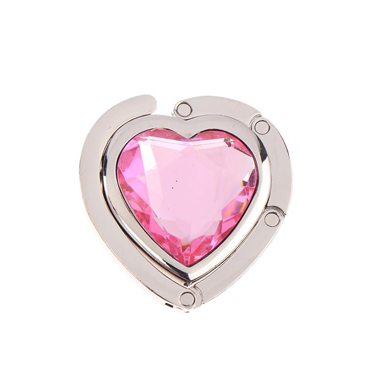 Heart Shaped Folding  Handbag Hook Bag Hanger Portable Foldable Table Hook Organizer Table Side Hooks Bag Accessories