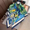Autumn and Winter New European Castle 91 Square Scarf Versatile Geometric Simple Silk Scarf Decorative Scarf Neck Protection Scarf Shawl