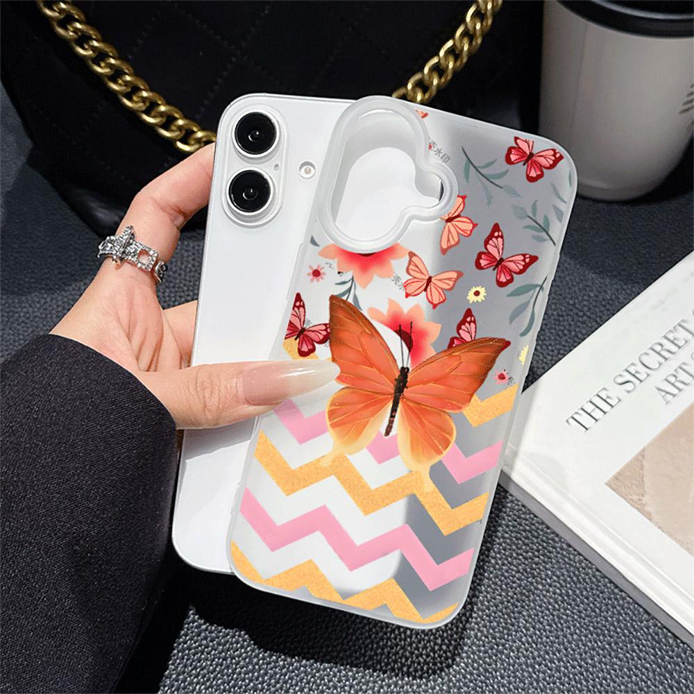 Butterfly Colorful Transparent Phone Case For iPhone 17 16 15 14 13 12 Pro Max Mini 11 XR SE XS 8 7 Plus Air Cover