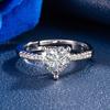 925 Silver Classic Ring for Women Heart Jewelry Simple Diamond Ring Imitation Diamond Women's Ring R235