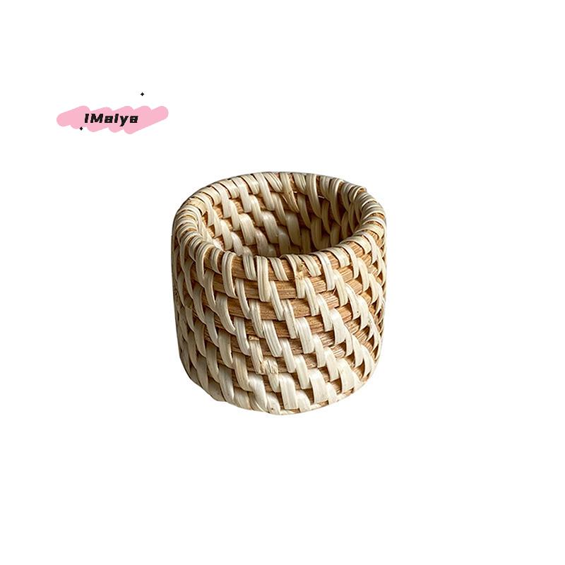 M-6 Typ Gewebter Handgemachter Serviettenring Gewebter Rustikaler Natürlicher Serviettenringhalter Tischdekoration Holz Ostereier Rattan Serviettenring Schnalle