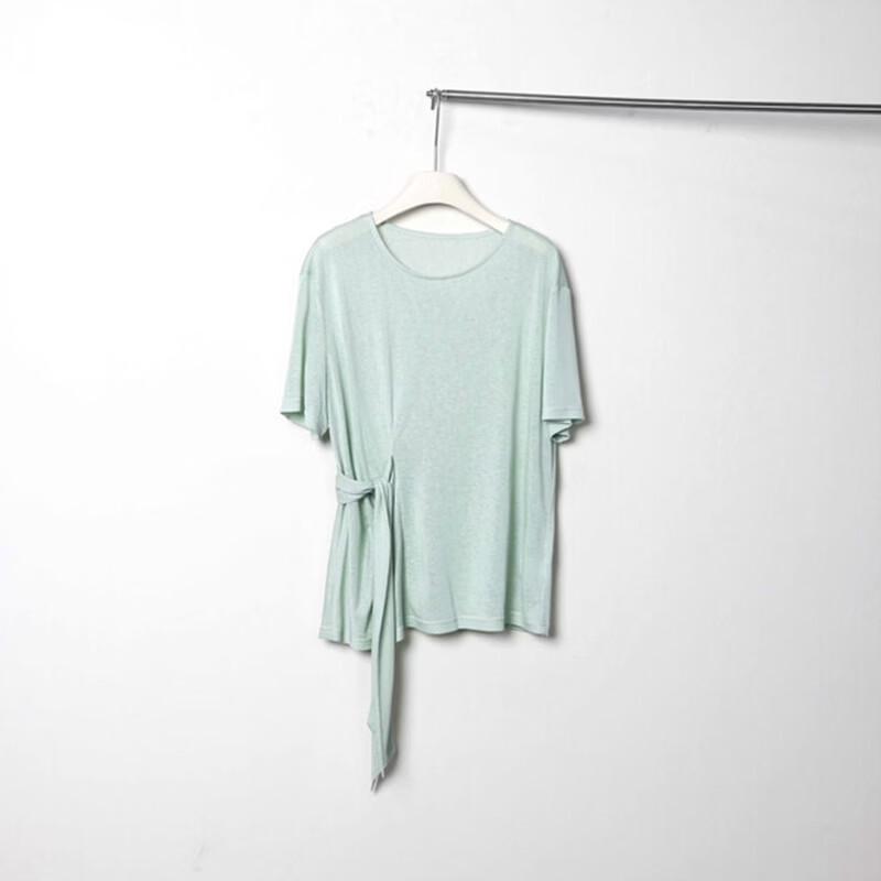 PRASE Summer Knit Top with Waist Tie XL