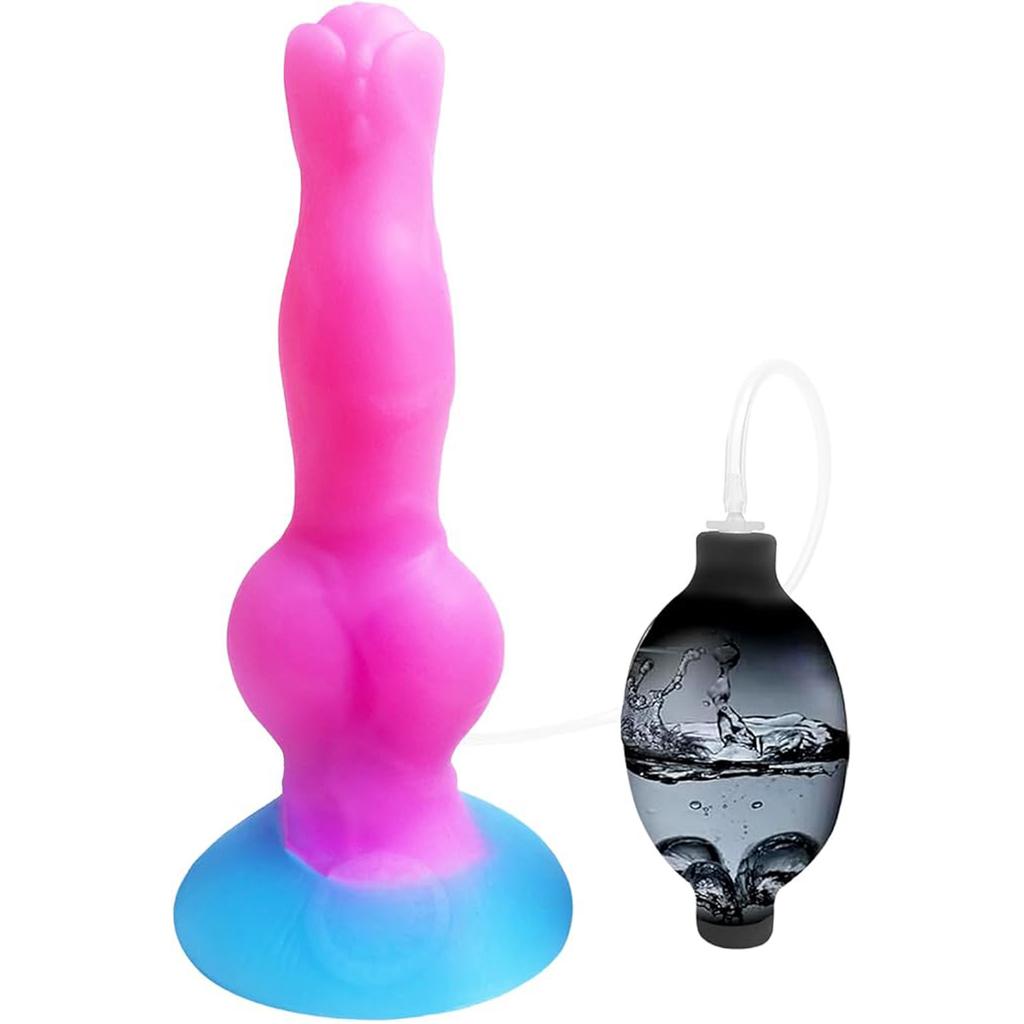 Monster Dildo Ejaculating Sex Toy Squirting Penis Inflatable Anal Shower Animal Dildo Enema Anal Buttplug Vaginal Cleaner Women