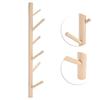 Punch Free Wall Mounted Coat Rack Towel Hanger Tree Branch Shaped Hat Rack for Living Room(Wood