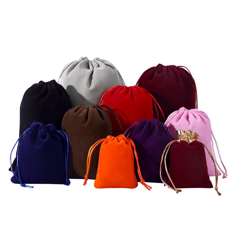 Black Custom Velvet Drawstring Jewelry Pouch