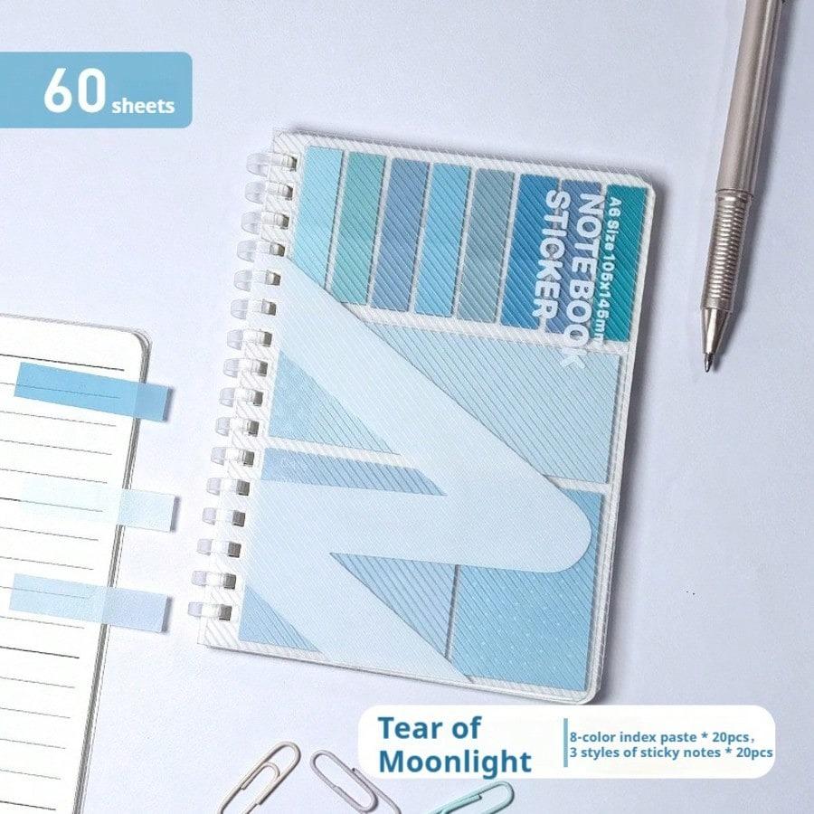 All-in-One Sticky Notes Organizer Soft Coil Refillable Binder Adhesive Index Tabs Ruled Filler Paper Ins Style Design Stationery