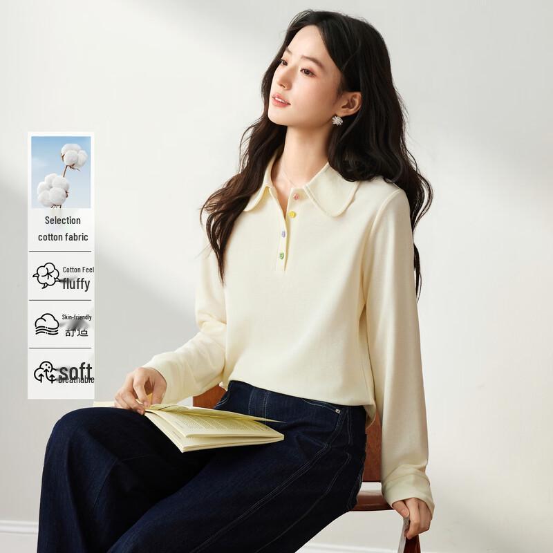 FivePlus Women's Polo Collar Long Sleeve T-Shirt