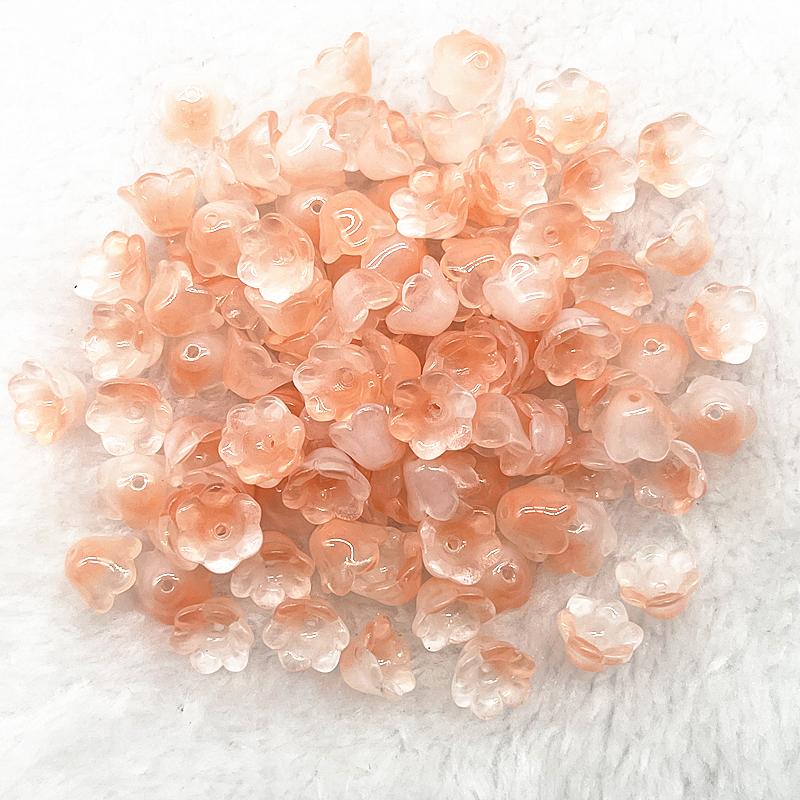 20pcs 7X12mm Colorful Bellflower Lampwork Beads Caps Glass Spacer Beads For Jewelry Making DIY Bracelets Hairpin Accessories