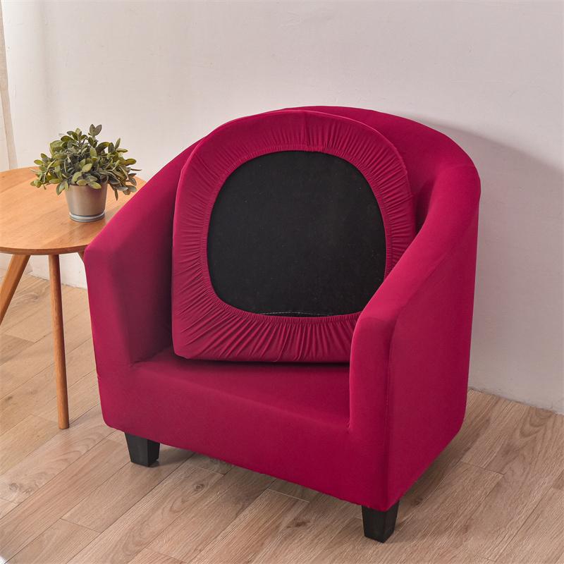 Elastic Club Chair Covers Solid Color Bath Tub Sofa Covers Single Cafe Bar Armchairs Slipcovers with Seat Cushion Cover Home