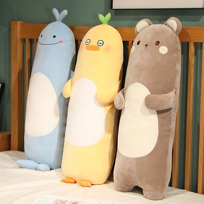Soft Cartoon Cute Animal Strip Pillow Piglet Bear Dinosaur Baby Cotton Pillow Sleep Pillow Clip Leg Comfort 90cm