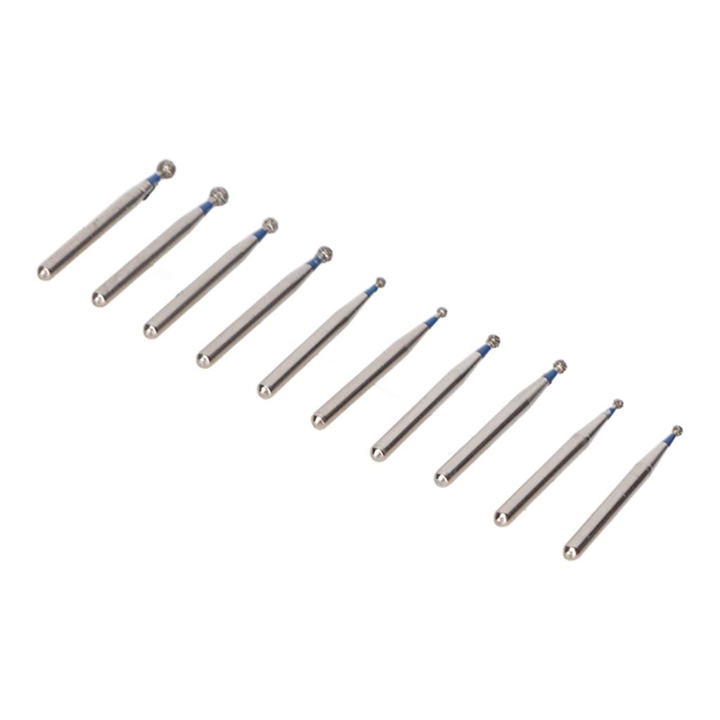 10pcs Spherical Dental Burrs Reduce Injury High Hardness Stainless Steel Dental Handpiece Burrs for