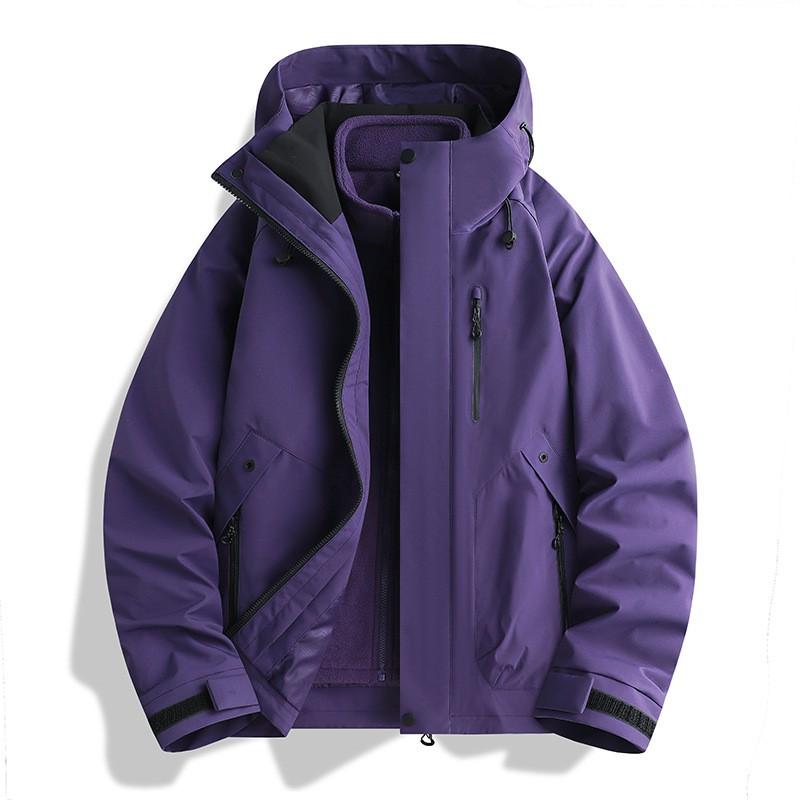 3-in-1 Waterproof Windproof Fleece Hiking Jacket Men Women Outdoor Camping
