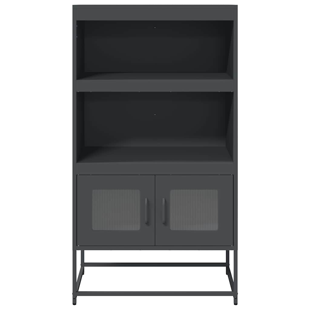 Komoda Wysoka Antracyt 68X39X123 Cm Stal