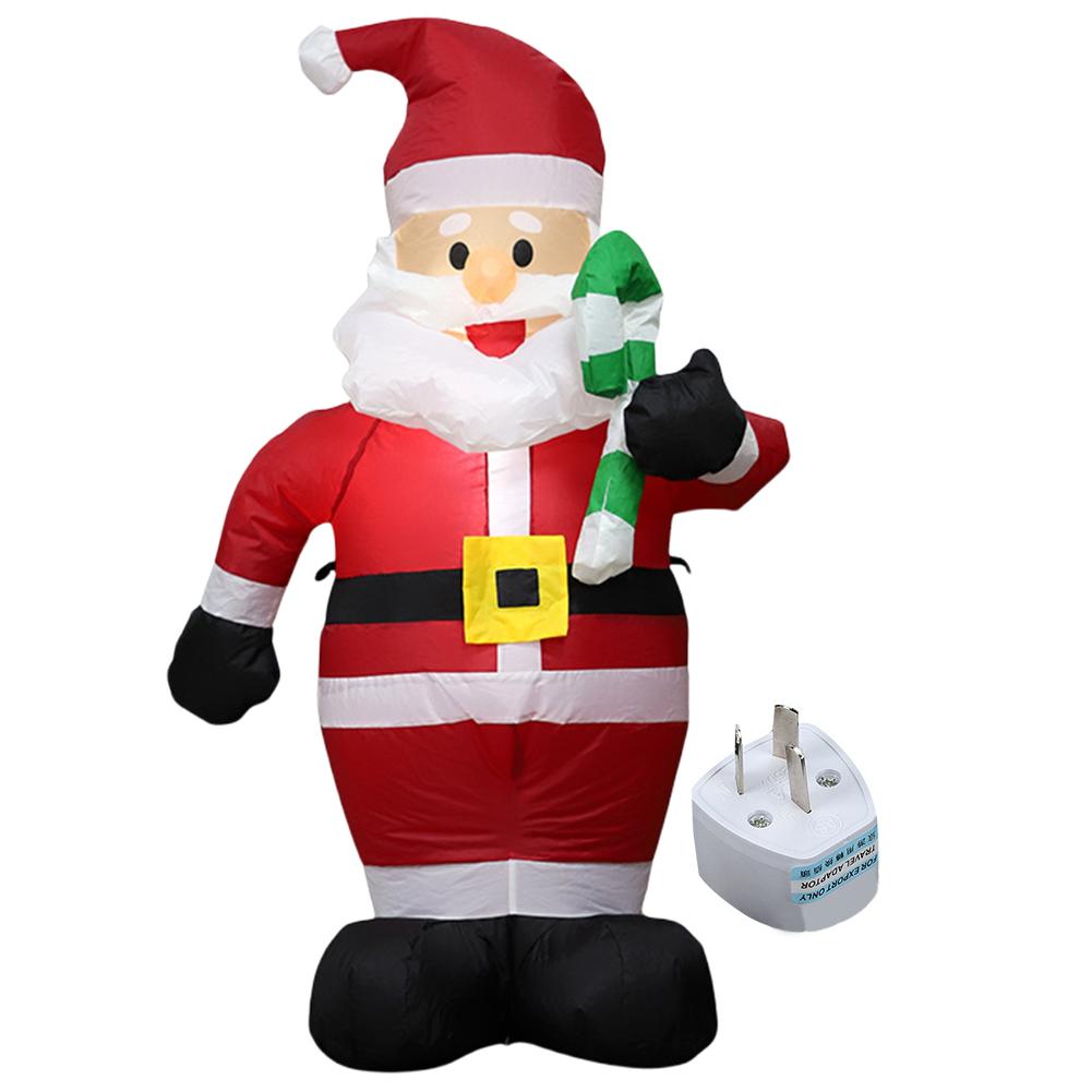 LED Inflatable Cute Air Blown Up Toy Illuminated Santa Claus Ornament Lighted Giant Model Ornament for Xmas Garden Party Decor