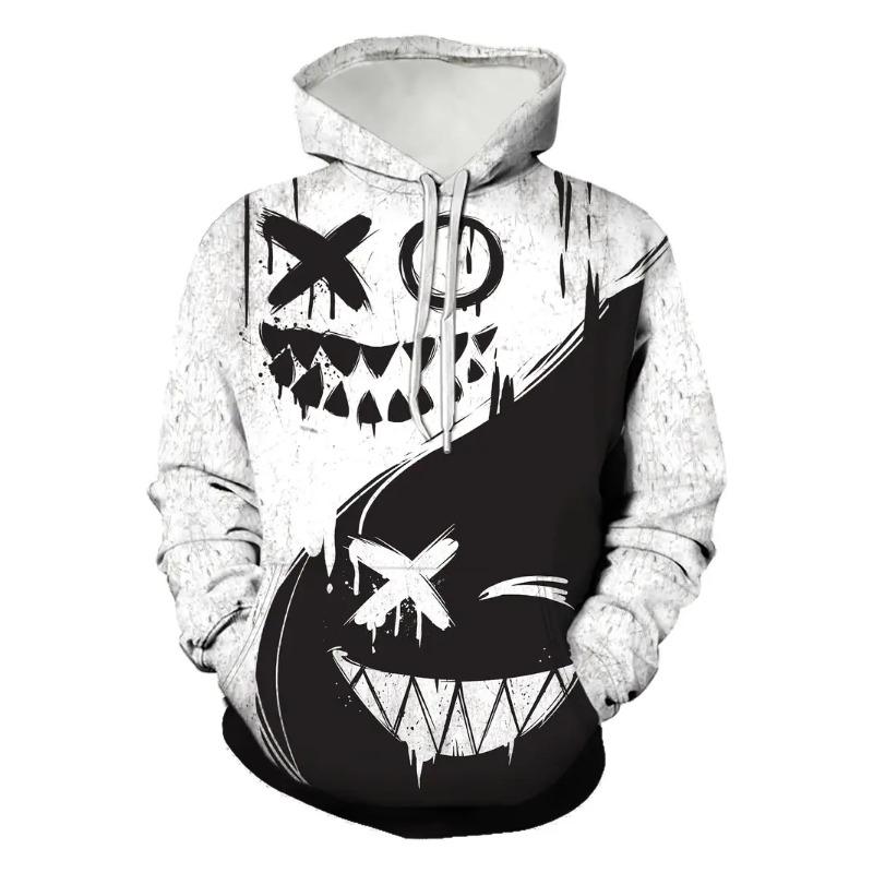 Men's Creative Smiling Face Pattern Printed Hoodie Fashionable Men's Trendy Hoodie Casual Design Hoodie With Pocket Streetwear