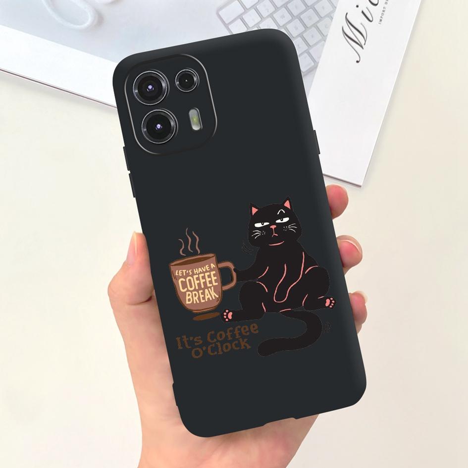 For Moto Edge 20 Lite Case  XT2139-1 Funda Fashion Painted Black Soft Silicone Protector Cover For Motorola Edge 20 Fusion Coque