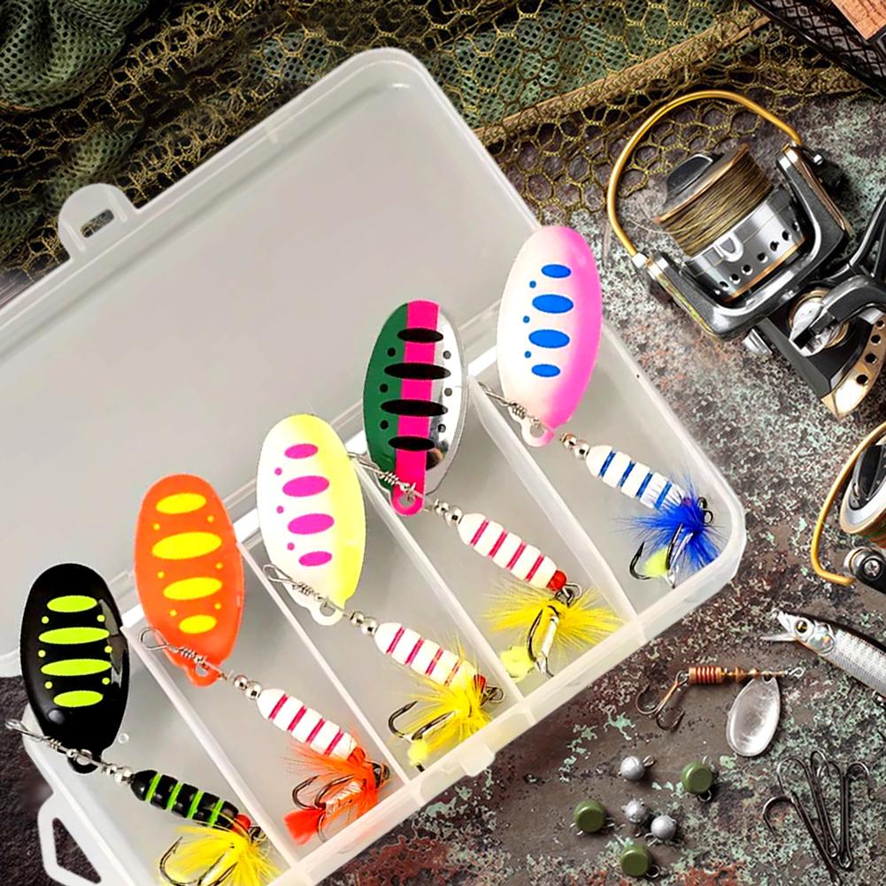 1/5pcs Spinner Spoon Metal Bait Fishing Lure Composite Sequin Long-Range Fishing Bait Multipurpose Artificial Fishing Bait
