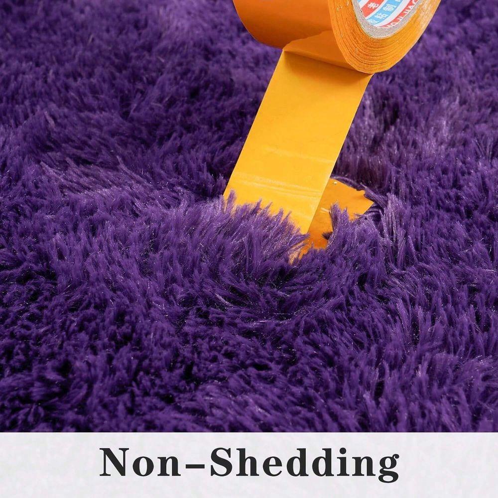 Shaggy Teppiche für Schlafzimmer, Lila Flauschige Shaggy Teppiche für Wohnzimmer, Luxus Moderner Plüschteppich Mädchen Jungen Zimmer Studentenwohnheim Innen Haus De