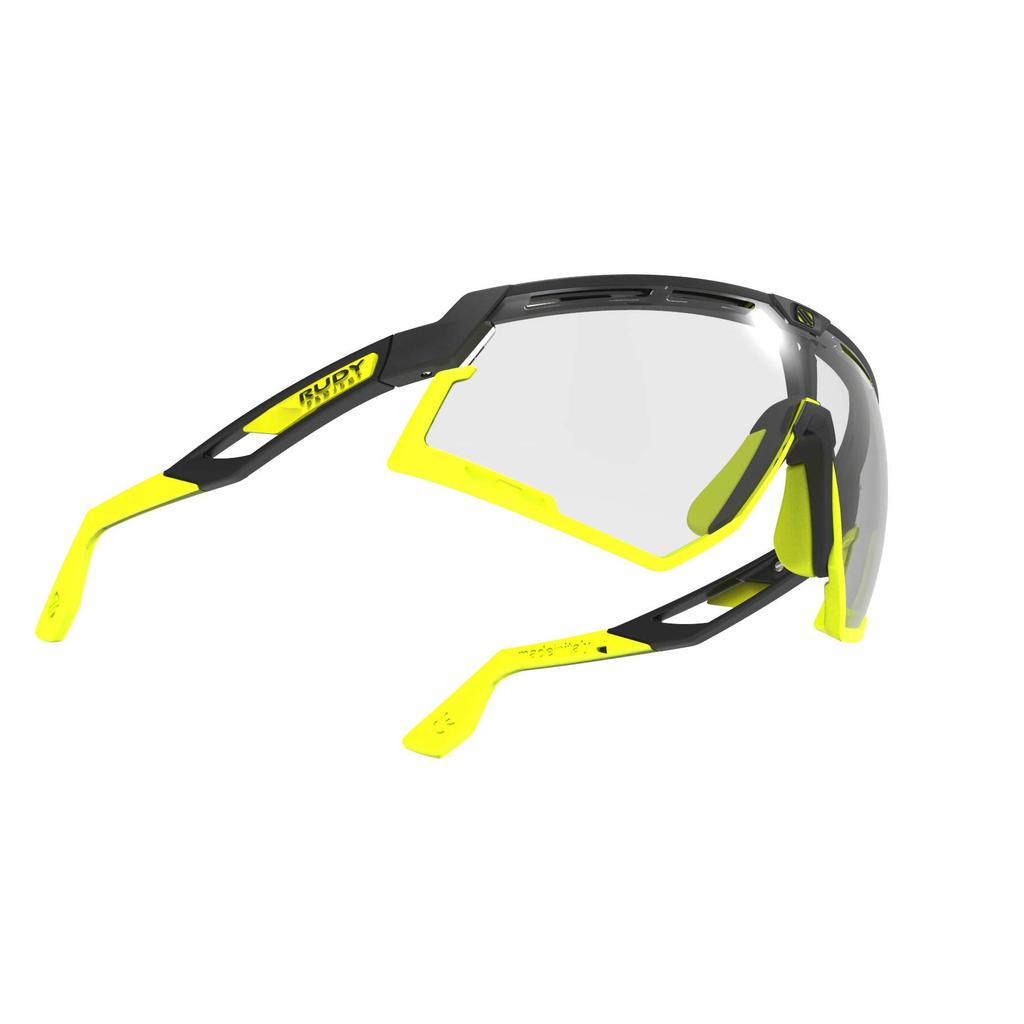 Rudy Project DEFENDER Sport Schwarz Matt Bumper Fluo 2 Photochrome Schwarze Sonnenbrille, Rahmen, Gelb, ImpactX® Laser, Gläser, SP527806-0002