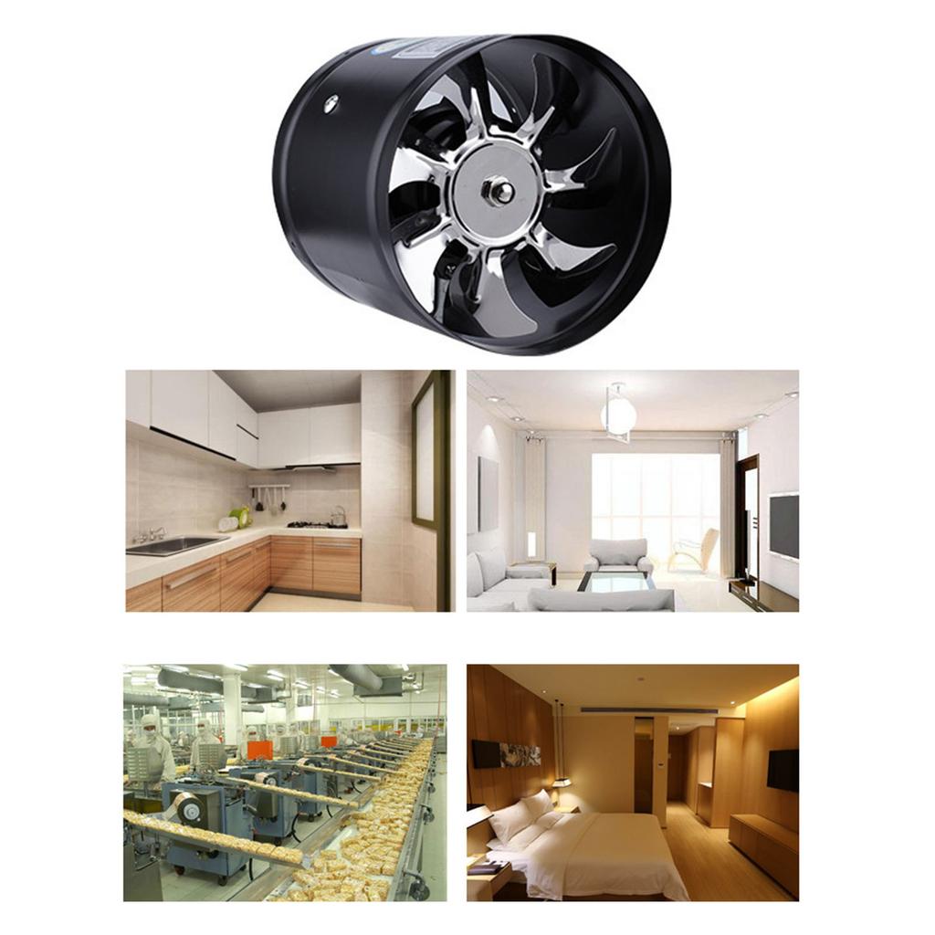 Pipe Exhaust Fan Duct Ceiling Air Ventilation Blower Booster Window Exhaustor Toilet Kitchen Vent Fan Duct Fan Low Noise