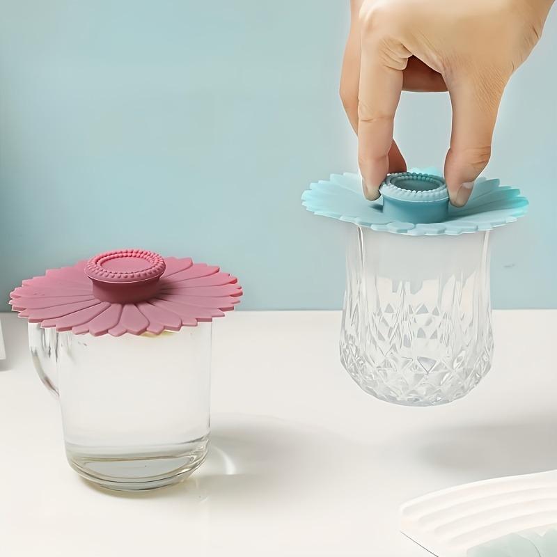 3/6PCS Sunflower Silicone Cup Cover, Multifunctional Dustproof, Suitable for Tea Cups, Coffee Cups, Mugs, Glass Ceramic Cups